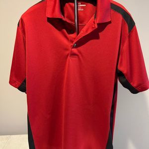 Grand Slam Men's Red Golf Polo Shirt 100% Polyester Size M